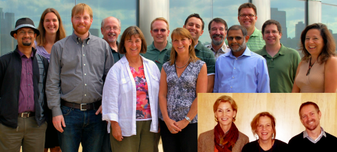 (l tp r) Amin Huq, Amy Prunuske, Abram Anders, Joe Moses, Madeleine Kerr, Rob Porter, Jane Wissinger, Mike Aylward, David Husom, Keshab Parhi. Eric Watkins, Steve Wiesner, Mitra Emad. Inset: Cryss Brunner, Linda Buturian, Dana Lindaman.  Click on photo to read their bios.