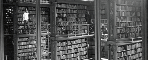 Books Stacks at Cincinnati Public Library, circa 1900. Photo from Public Library of Cincinnati & Hamilton County